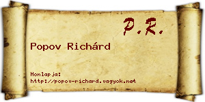Popov Richárd névjegykártya